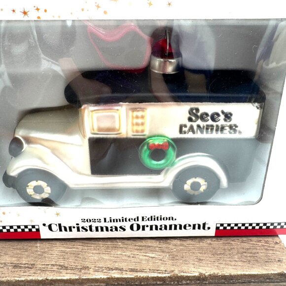 Sees Candy Delivery Truck Ornament Glass Limited Edition 2022 Christmas - Picture 2 of 8
